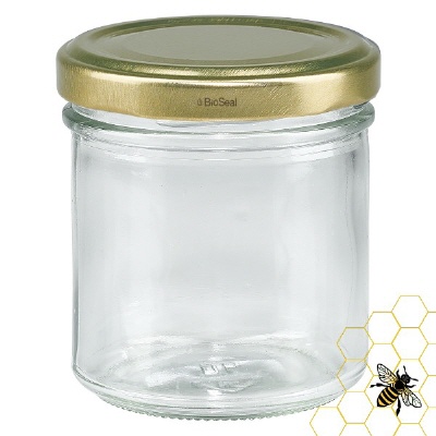 Bild 200g Honigglas mit goldenem Deckel BioSeal UNiTWIST