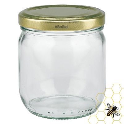Bild 500g Honigglas mit goldenem Deckel BioSeal UNiTWIST
